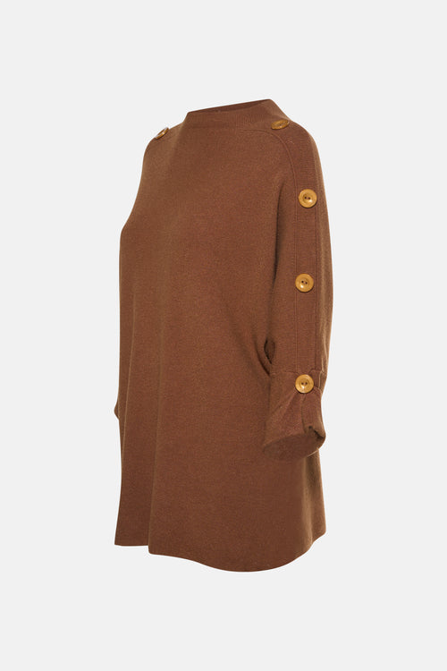 Pull met rolkraag - cognac