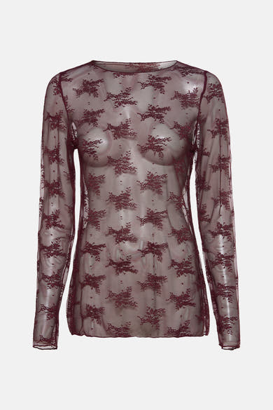 Top uni manches longues rouge - Terra di Siena