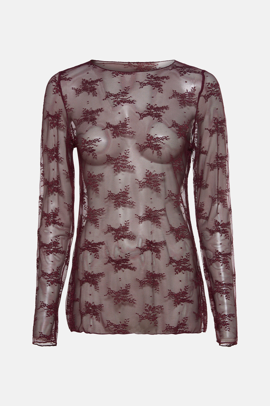 Top uni manches longues rouge - Terra di Siena