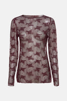 Top uni manches longues rouge - Terra di Siena