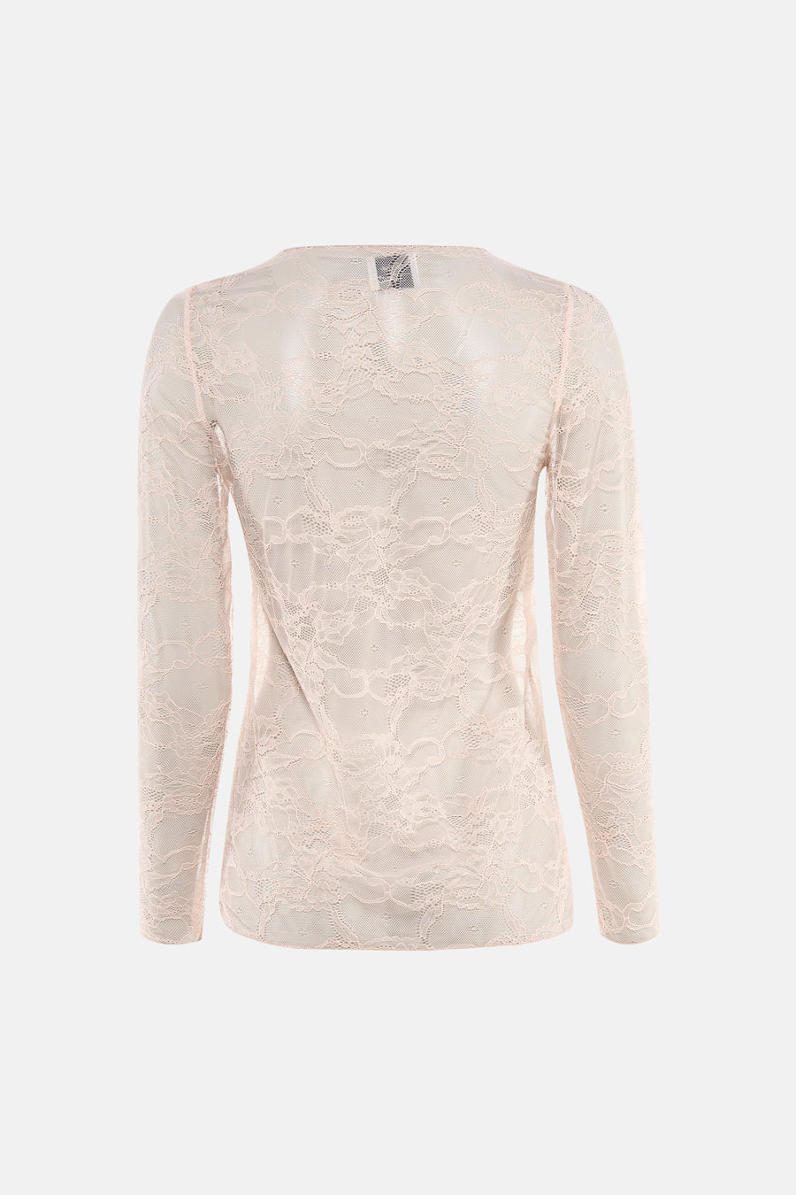Roze T-shirt met lange mouwen van Terra di Siena in bloemenkant, achterkant.
