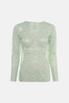 Lange mouwen T-shirt groen van Terra di Siena, in doorschijnend bloemenkant.