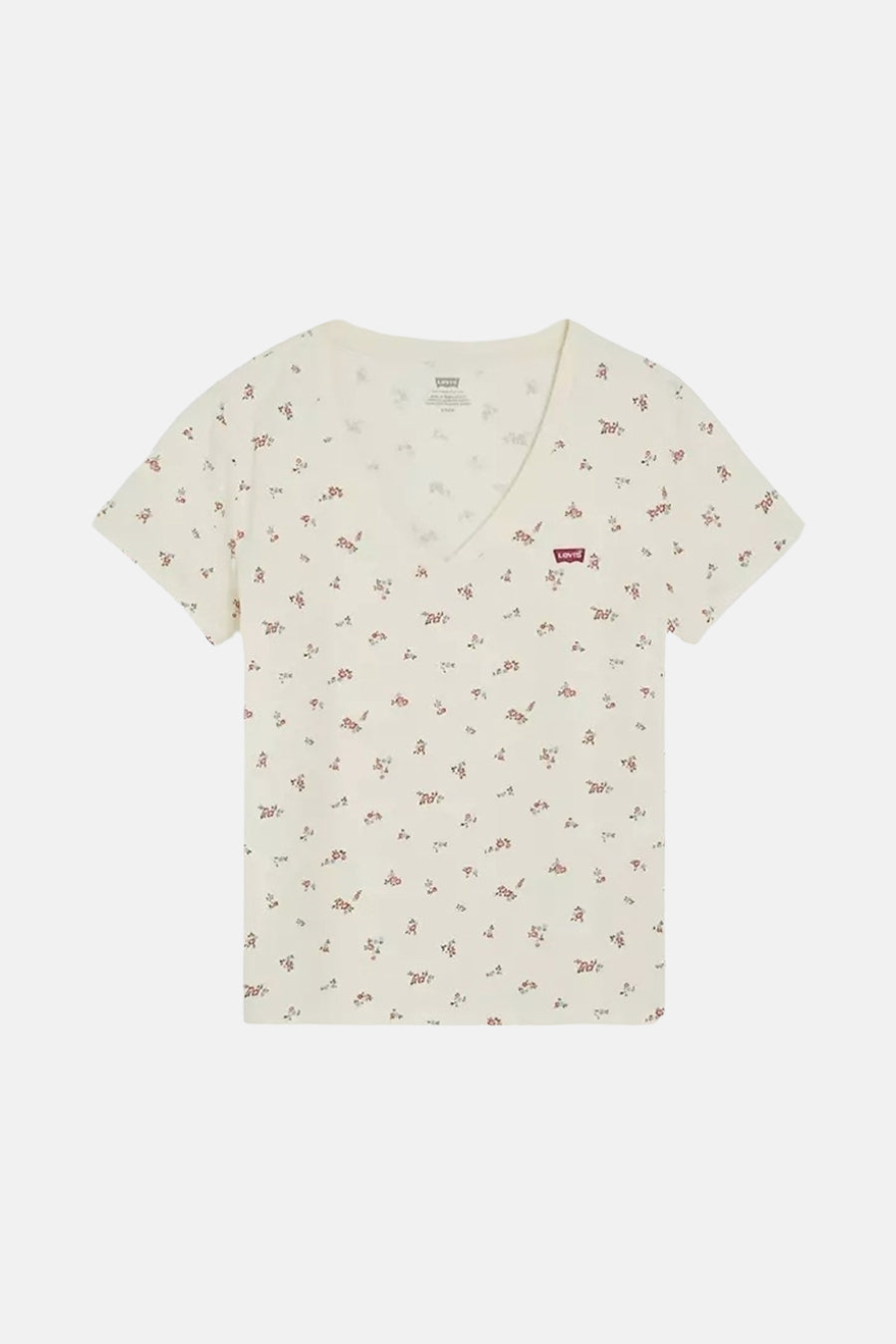 Ecru T-shirt met korte mouwen van Levi's®, met all-over bloemenprint.
