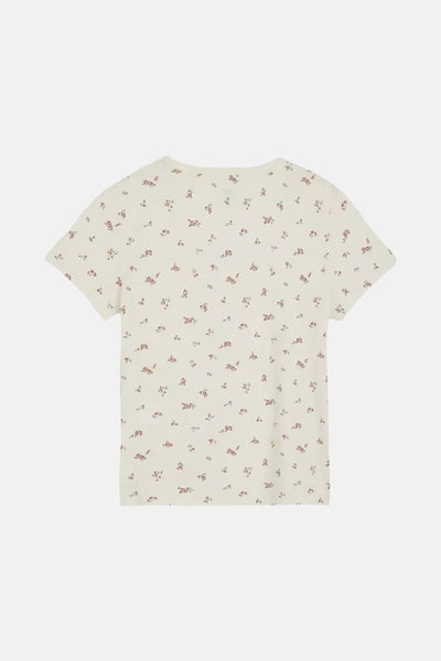 T-shirt à manches courtes écru de Levi's®, imprimé de motifs floraux miniatures, vue arrière.