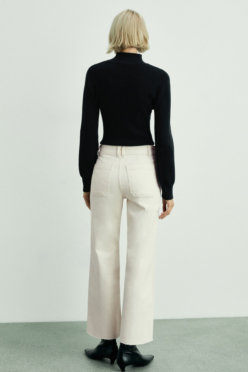 Jean large OFF WHITE DENIM - MANGO