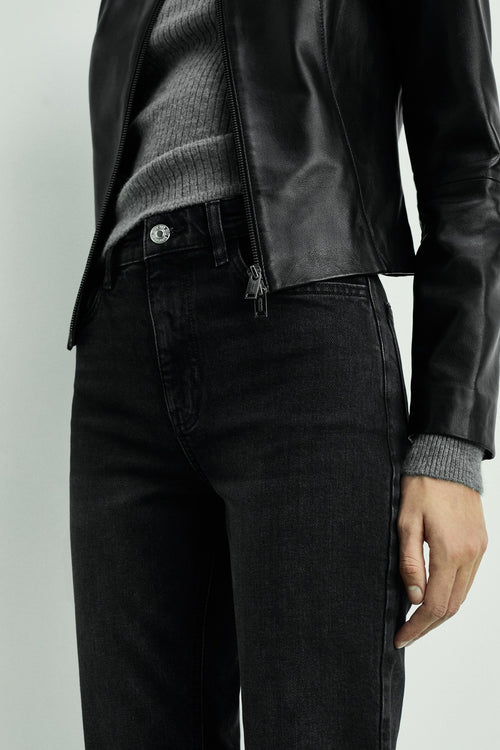 Jean Mom DARK GREY DENIM - MANGO