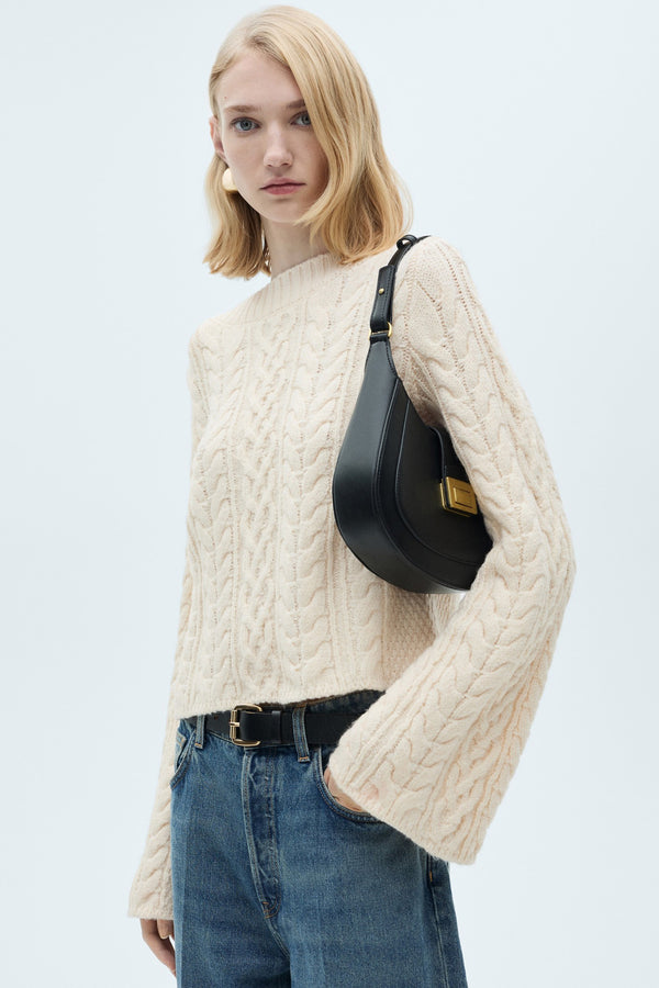 Pull col rond Blanc - MANGO