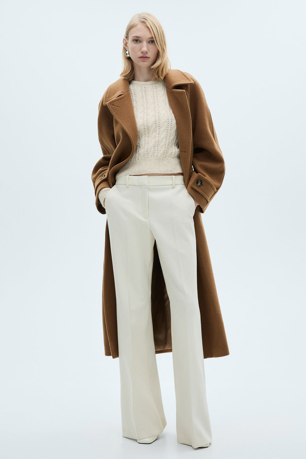 Pull col rond Blanc - MANGO