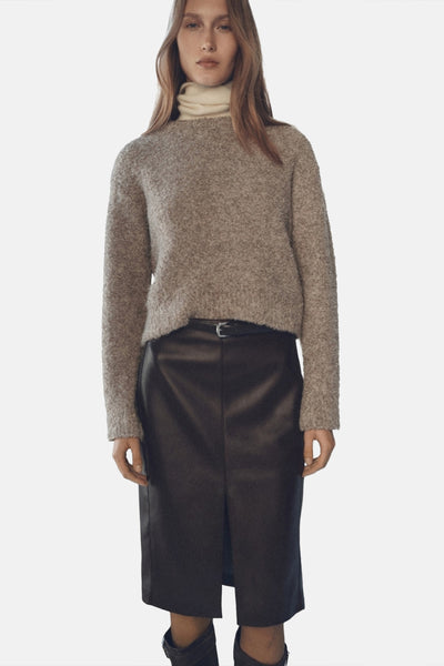 Pull col rond Brun - MANGO