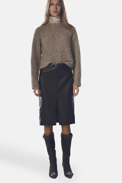 Pull col rond Brun - MANGO