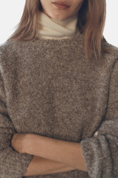Pull col rond Brun - MANGO