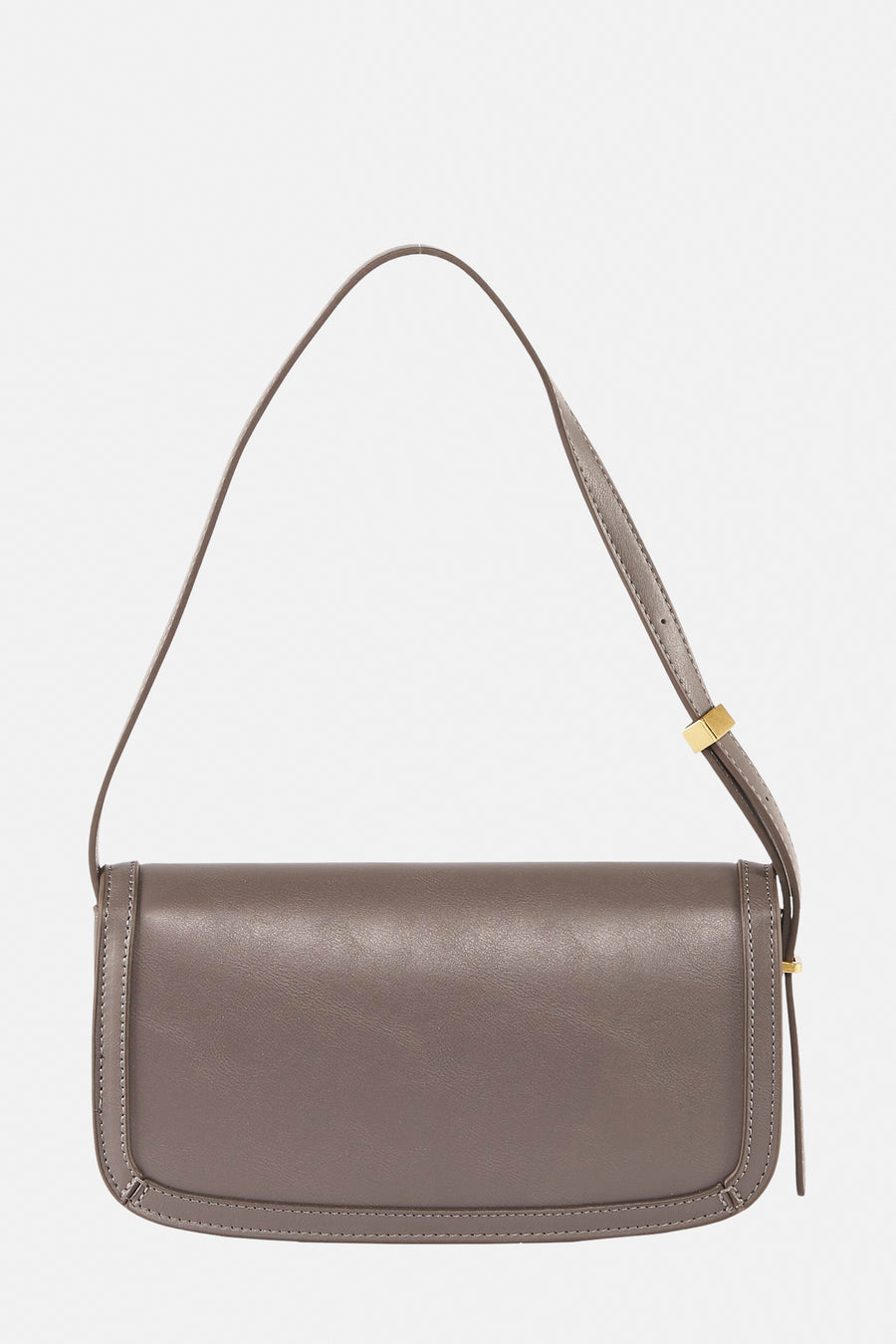 Sac à bandoulière gris de MANGO, avec une bandoulière fine réglable et des détails de couture ton sur ton.