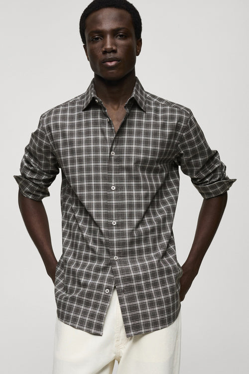 Chemise (manches longues) Gris - MANGO