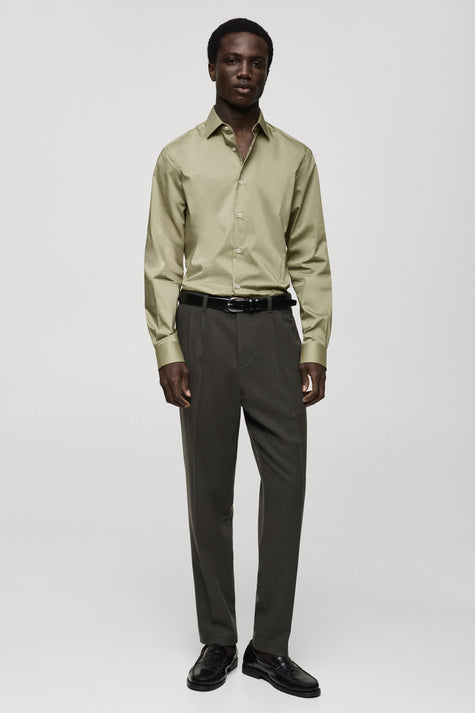 Chemise (manches longues) Vert - MANGO