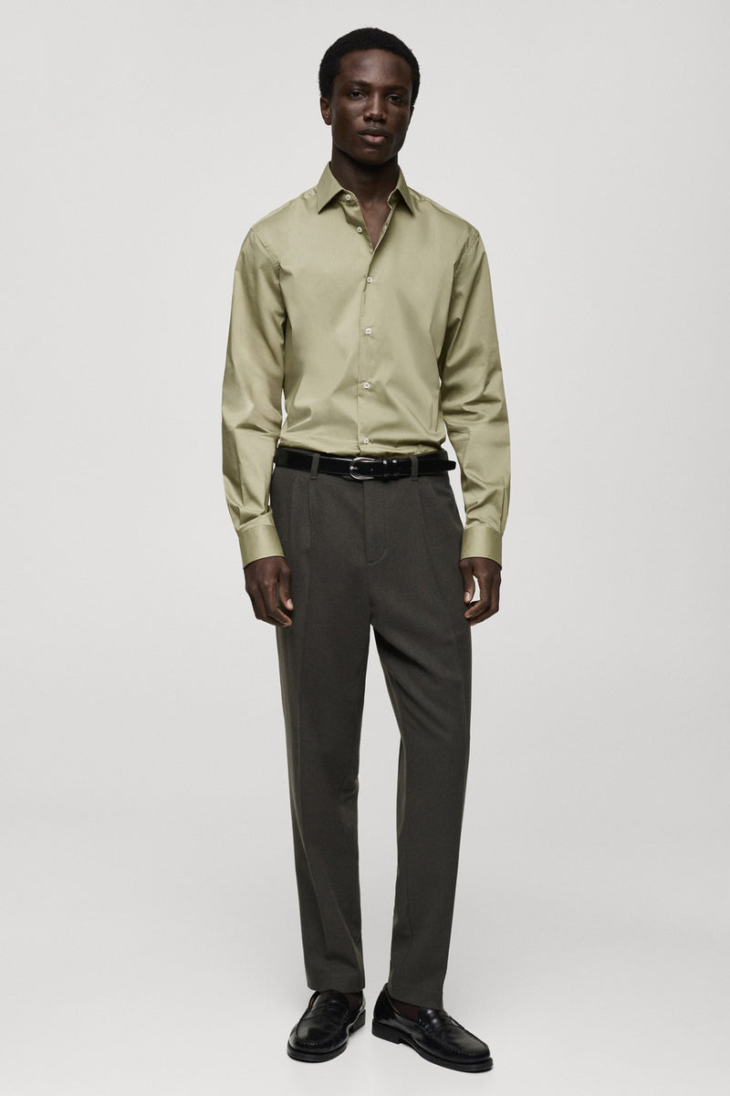 Chemise (manches longues) Vert - MANGO