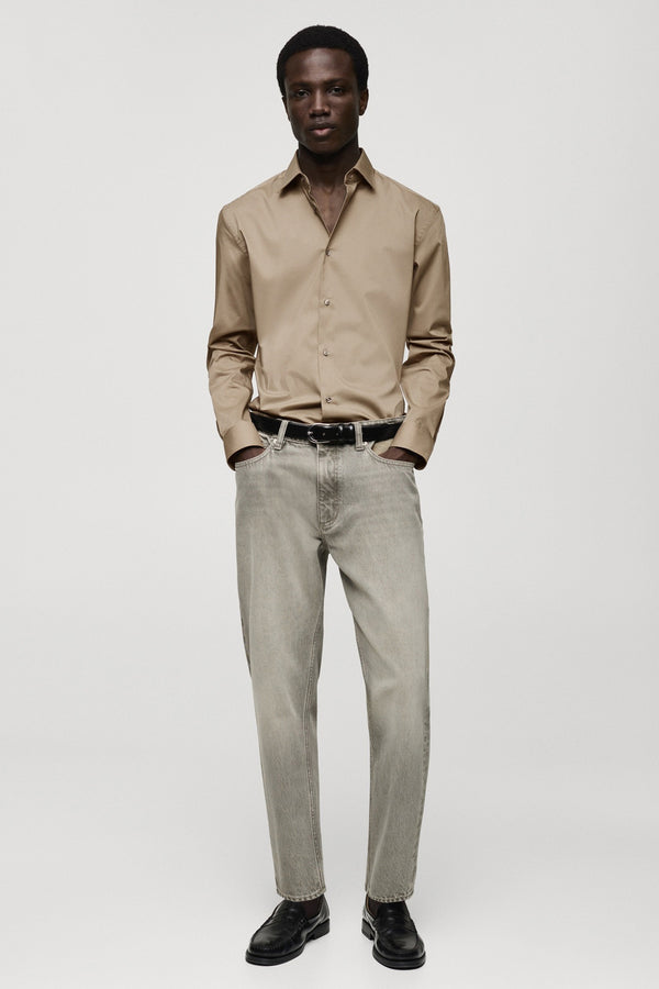 Chemise (manches longues) Brun - MANGO