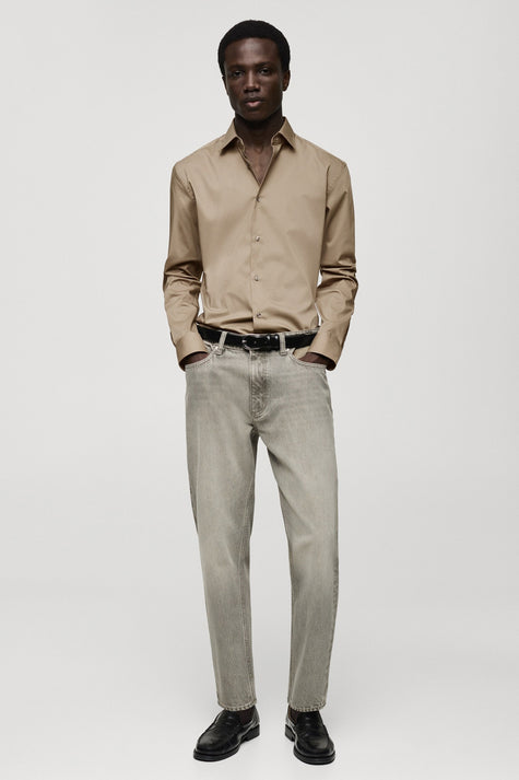 Chemise (manches longues) Brun - MANGO