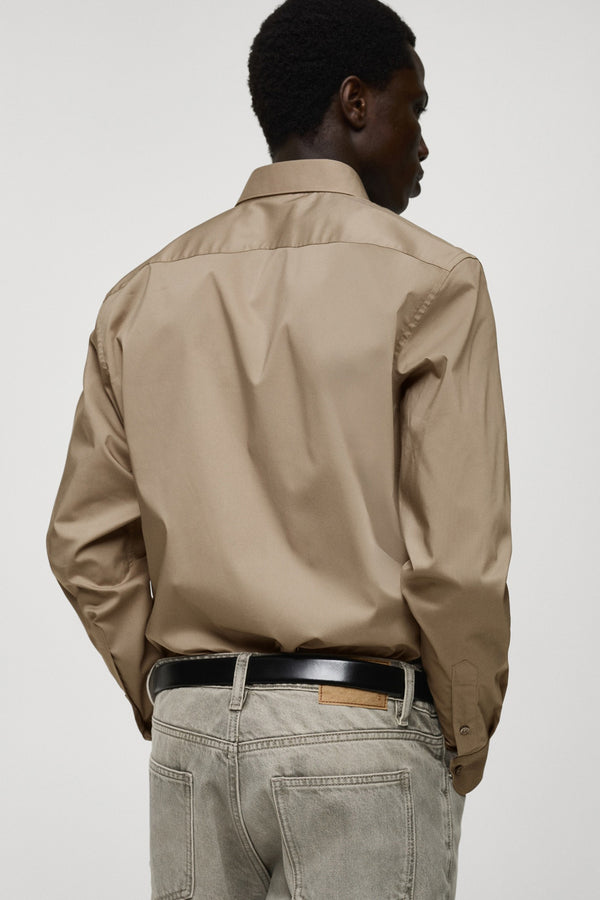 Chemise (manches longues) Brun - MANGO
