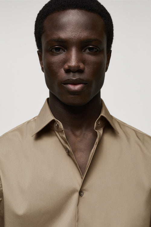 Chemise (manches longues) Brun - MANGO