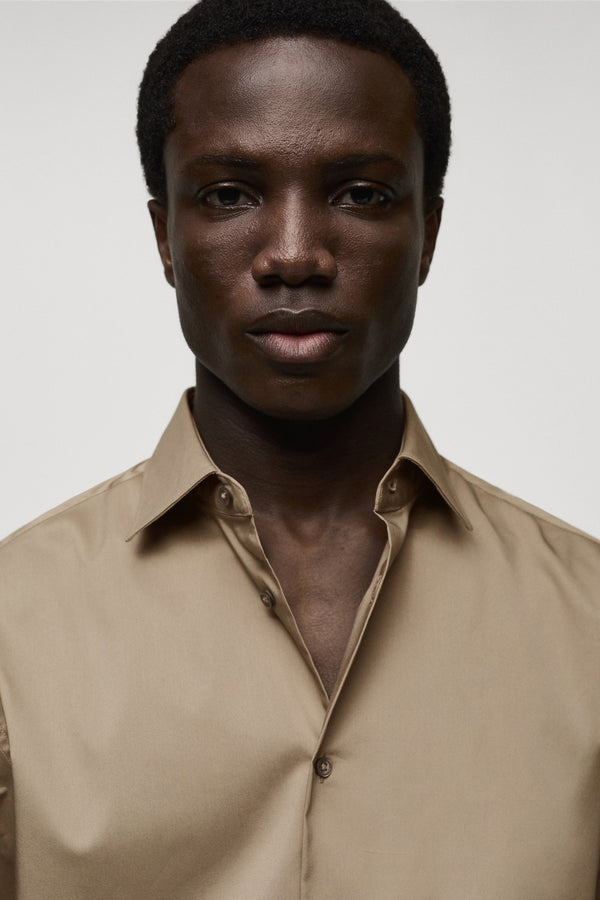 Chemise (manches longues) Brun - MANGO