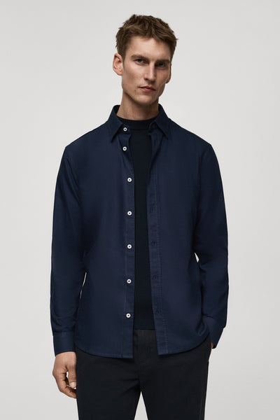 Hemd (lange mouwen) Blauw - MANGO