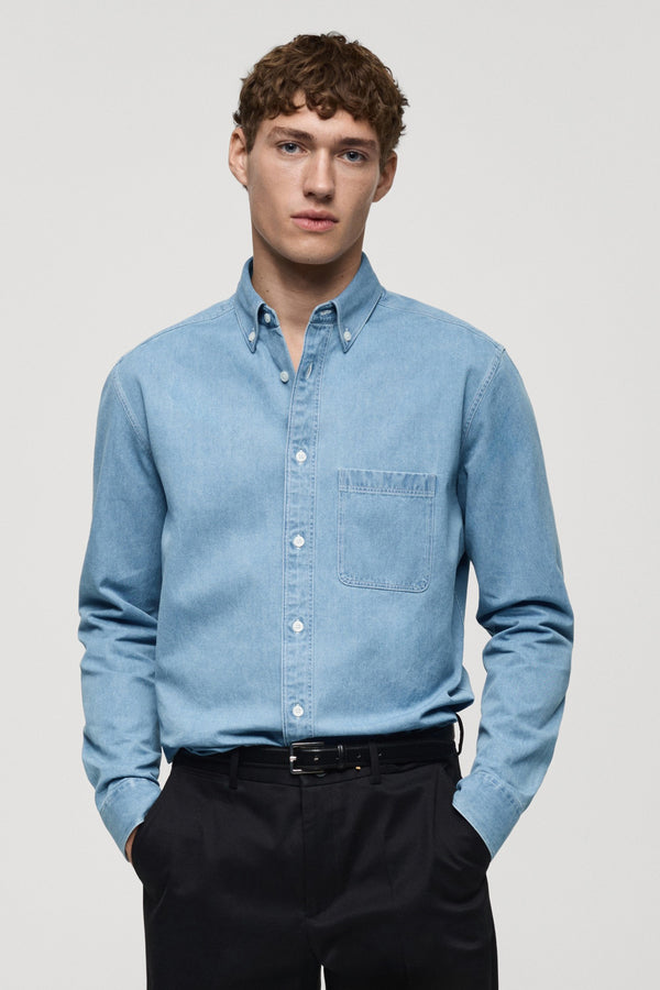 Chemise en jeans Bleu - MANGO
