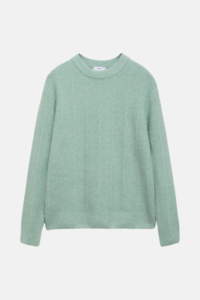 Pull col rond Turquoise - MANGO