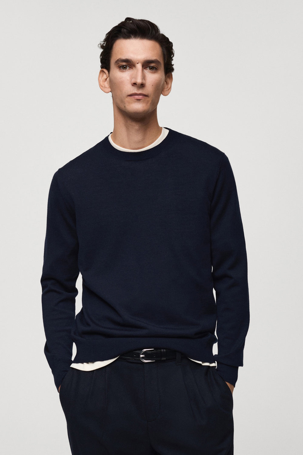 Pull col rond Bleu - MANGO