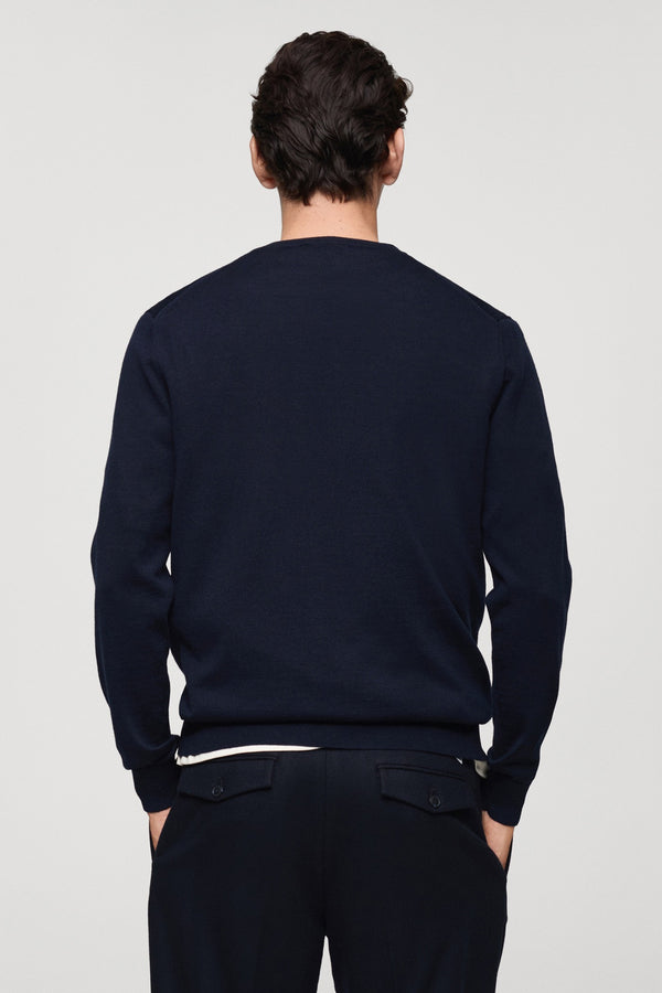 Pull col rond Bleu - MANGO