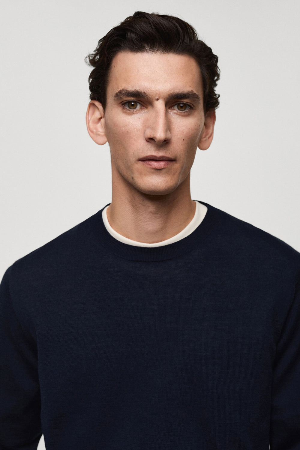 Pull col rond Bleu - MANGO