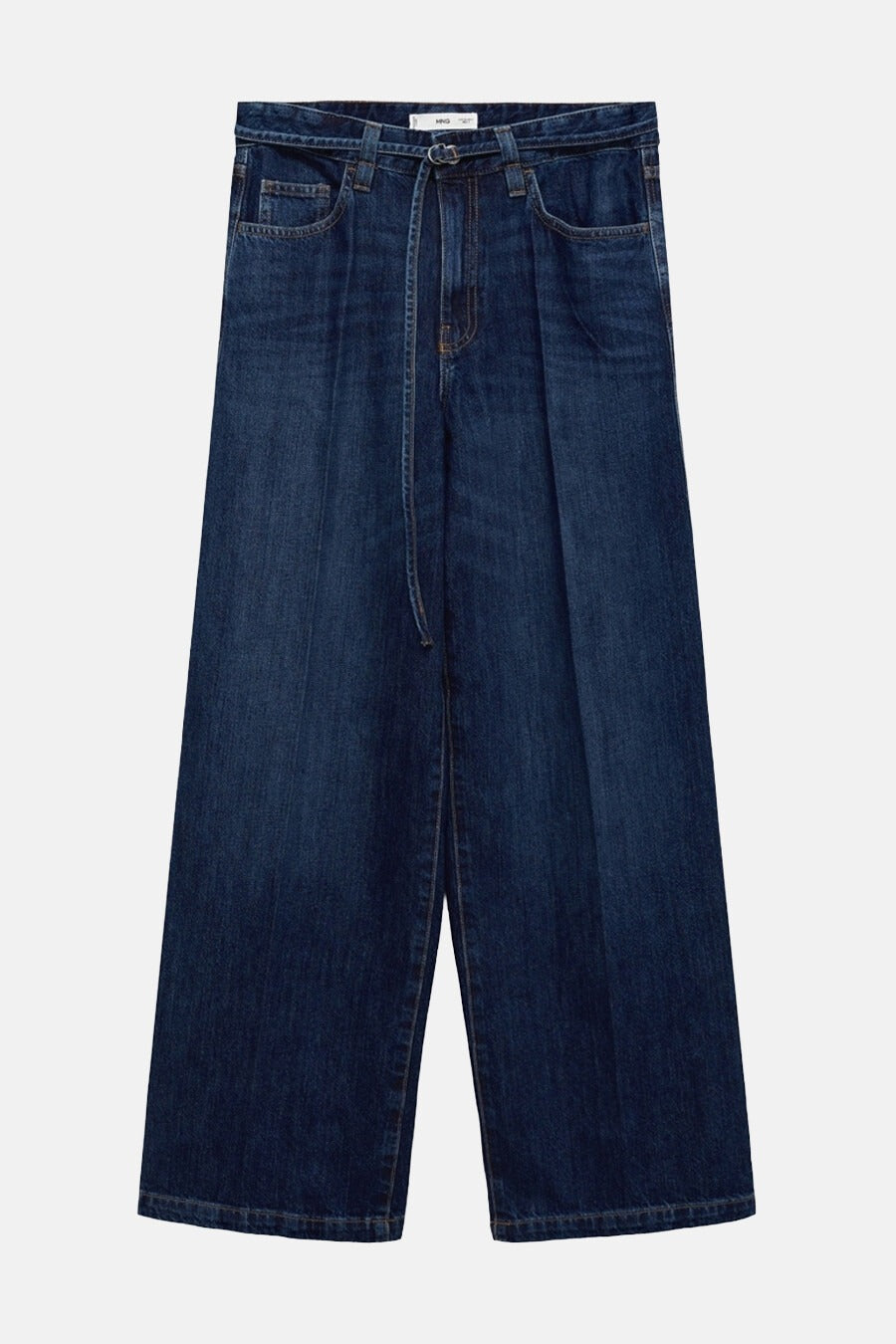 Jeans wide DARK BLUE DENIM - MANGO