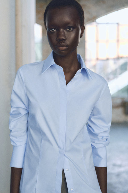 Chemise à manches longues - bleu