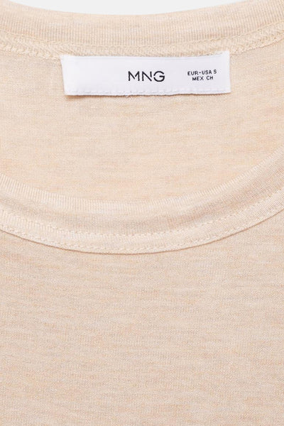 Top uni manches longues Brun - MANGO
