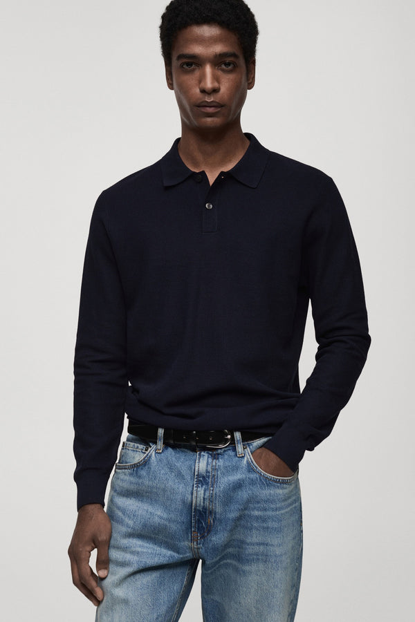 Pull col rond Bleu - MANGO