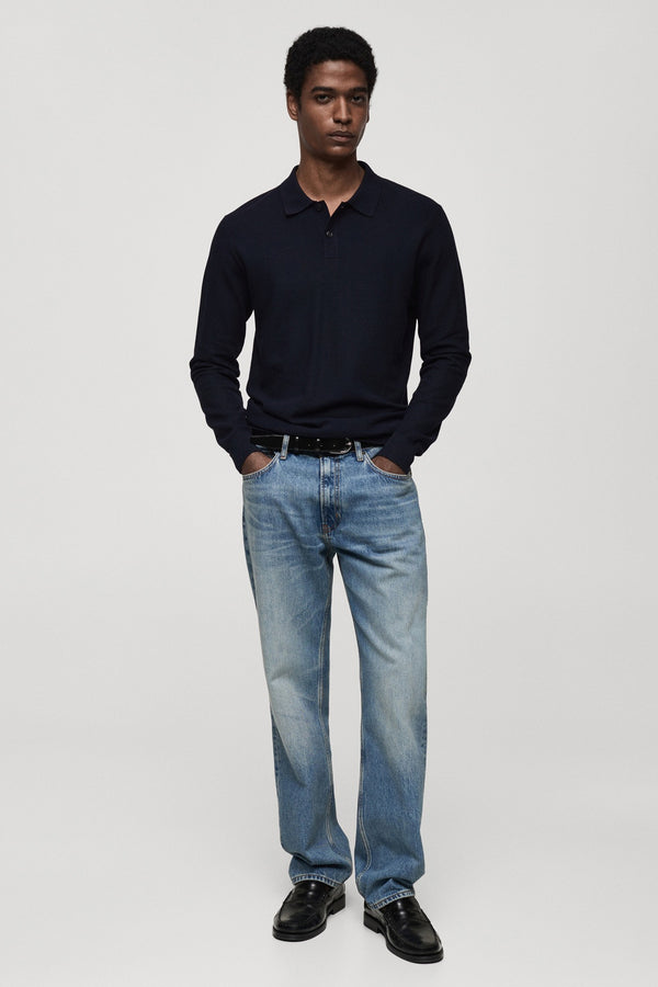Pull col rond Bleu - MANGO