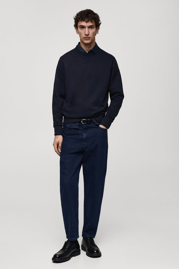Sweat col rond Bleu - MANGO