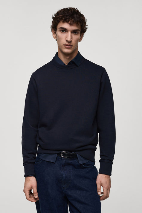 Sweat col rond Bleu - MANGO