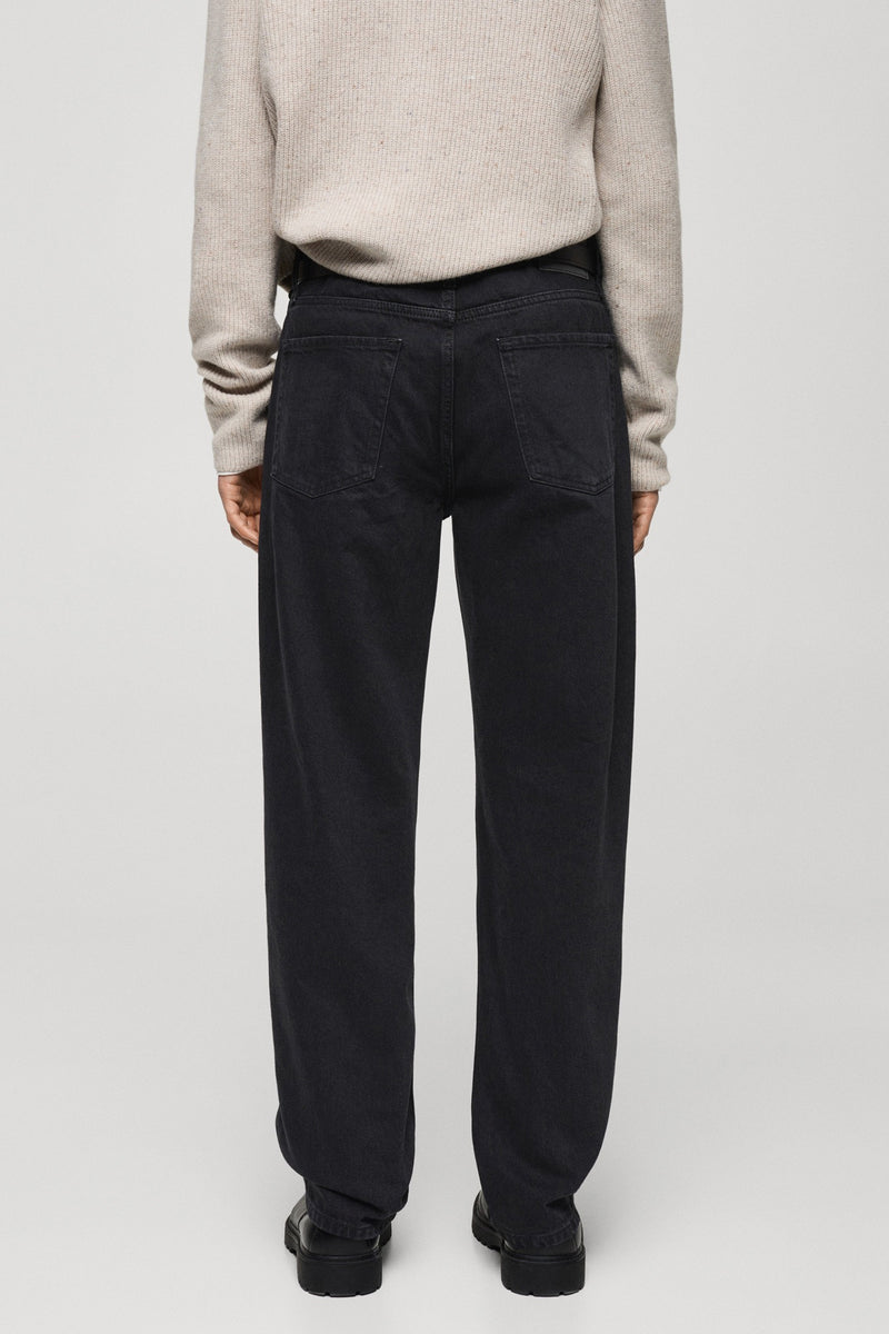 Jeans straight dark grey denim - MANGO