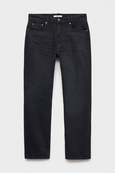 Jeans straight dark grey denim - MANGO