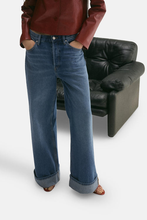 Jean large MID BLUE DENIM - MANGO