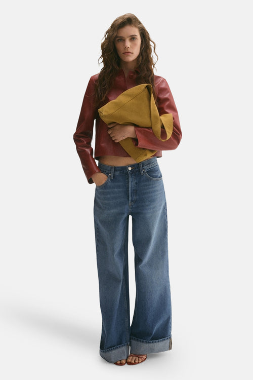 Jean large MID BLUE DENIM - MANGO