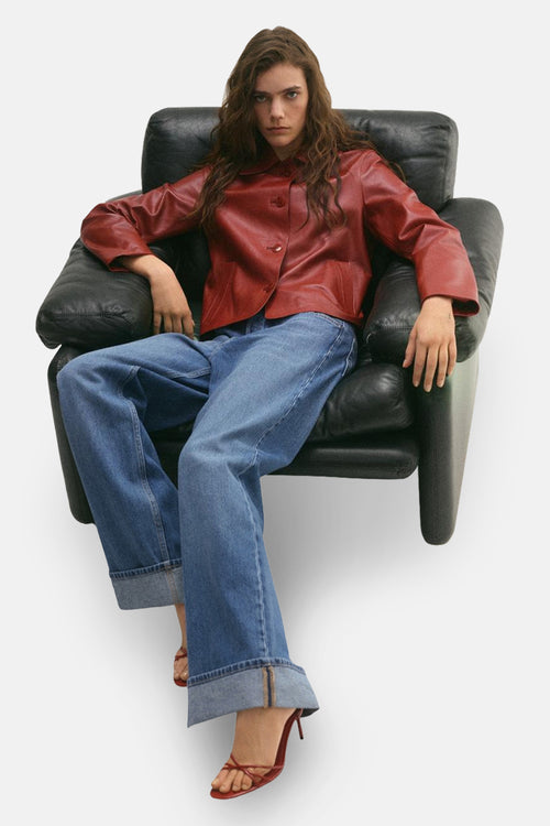 Jean large MID BLUE DENIM - MANGO