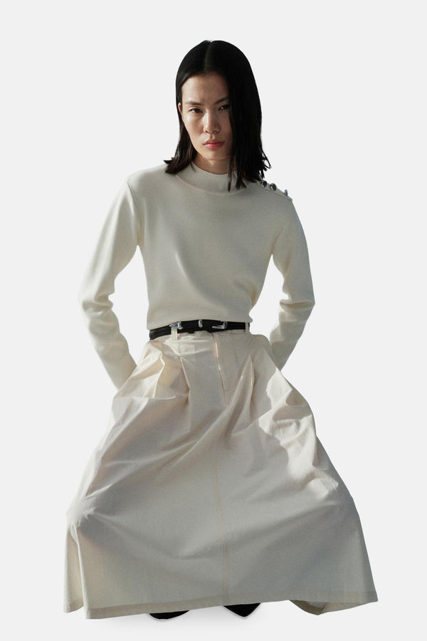 Pull col rond Blanc - MANGO