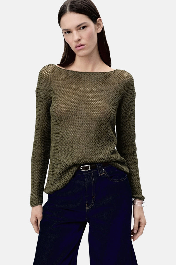 Pull col rond Brun - MANGO