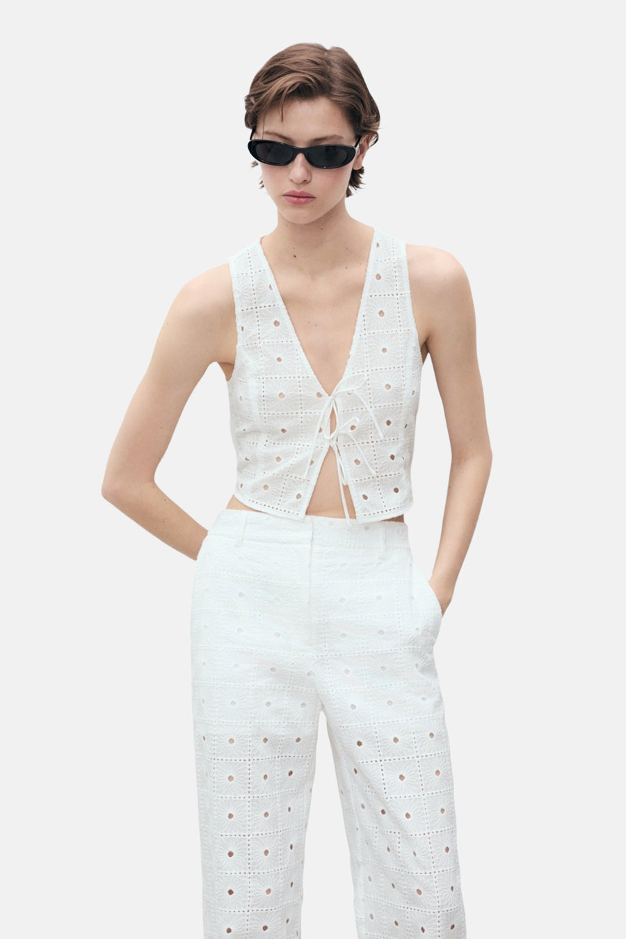 Pantalon Blanc - MANGO