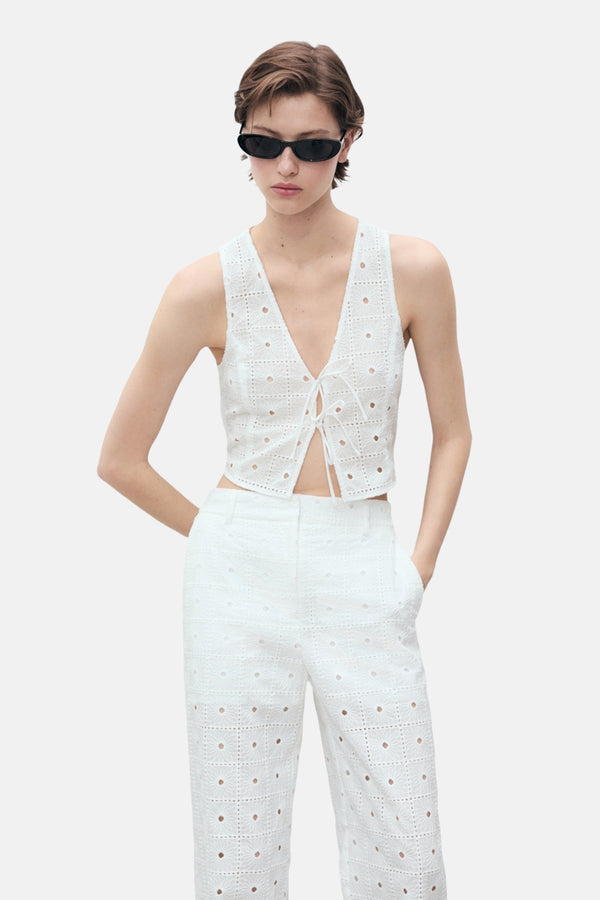 Pantalon Blanc - MANGO