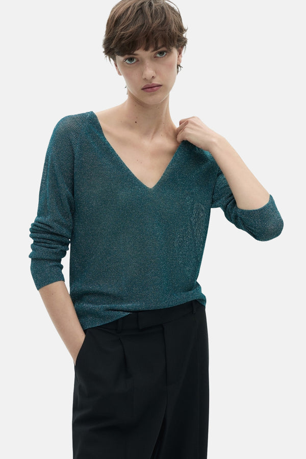 Pull col V Vert - MANGO