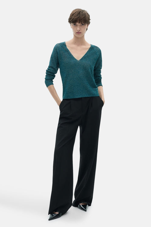 Trui met V-hals Groen - MANGO