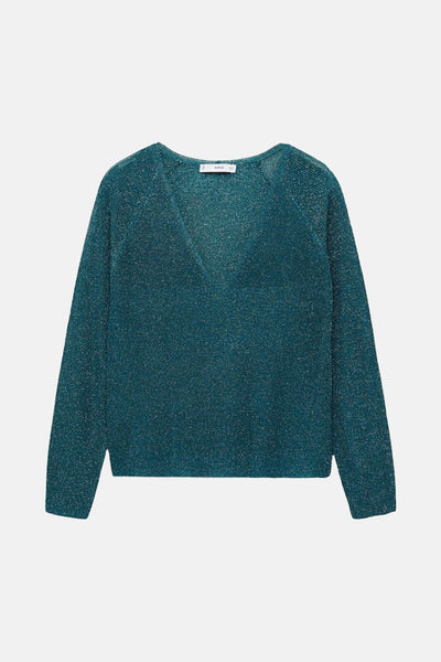 Pull col V Vert - MANGO