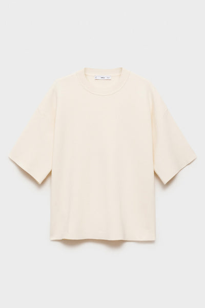 Pull col rond Blanc - MANGO